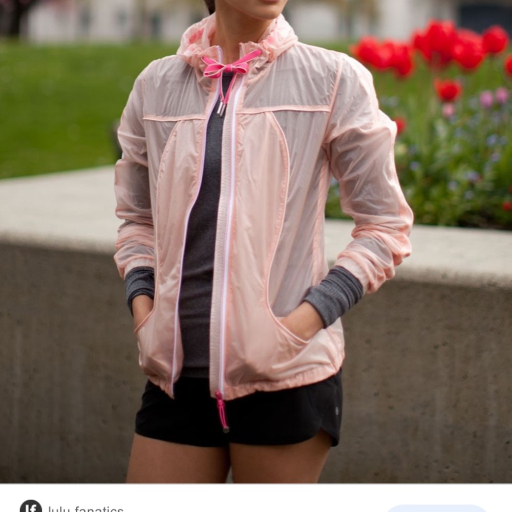 Pink lululemon translucent jacket size 6